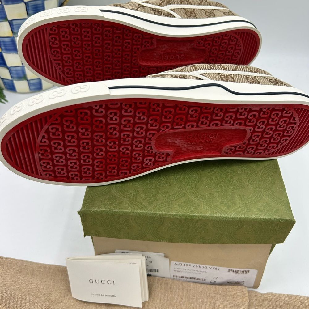 Men’s Gucci tennis 1977 low top sneakers size 12 fits 12.5 US made in Italy - Picture 5 of 8